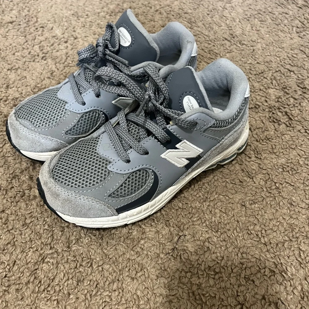 New Balance Kids Gray Mesh & Suede Sneakers